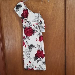 Floral One-Shoulder Ruffle Dress